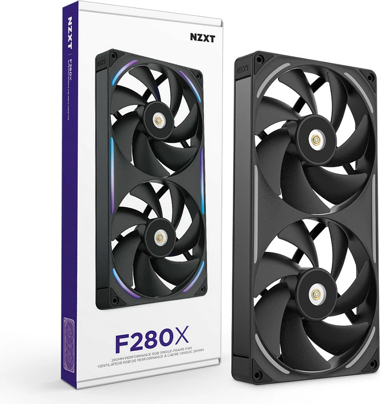 Ventilator kasë NZXT F280X, 2x140mm, PWM, RGB, i zi