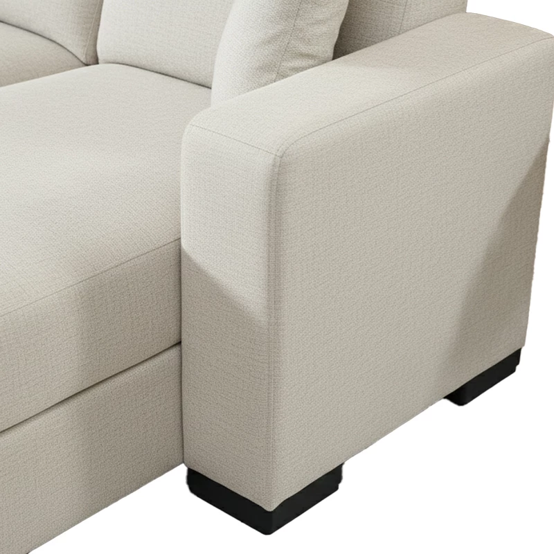 Këndore krevat-sofë Dumma, material krem, 226x148x86cm