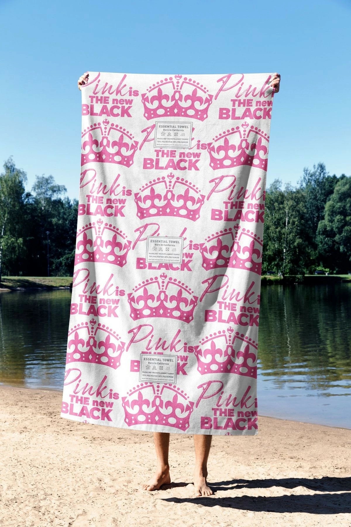 Peshqir plazhi Mijolnir, Pink is The New Black, 90x150cm