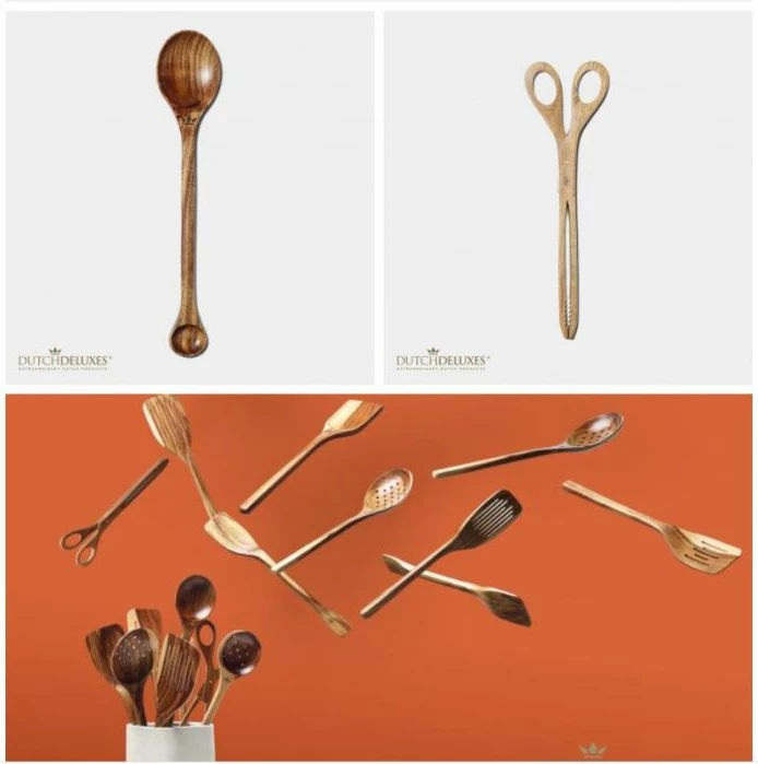 Set veglash gatimi druri BRABANTIA 555084, druri akacie, kafe natyrale, set 8 copë