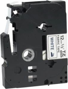 Kasetë shirit etikete Brother TZEN201 3.5 mm e laminuar, tekst i zi, e bardhë
