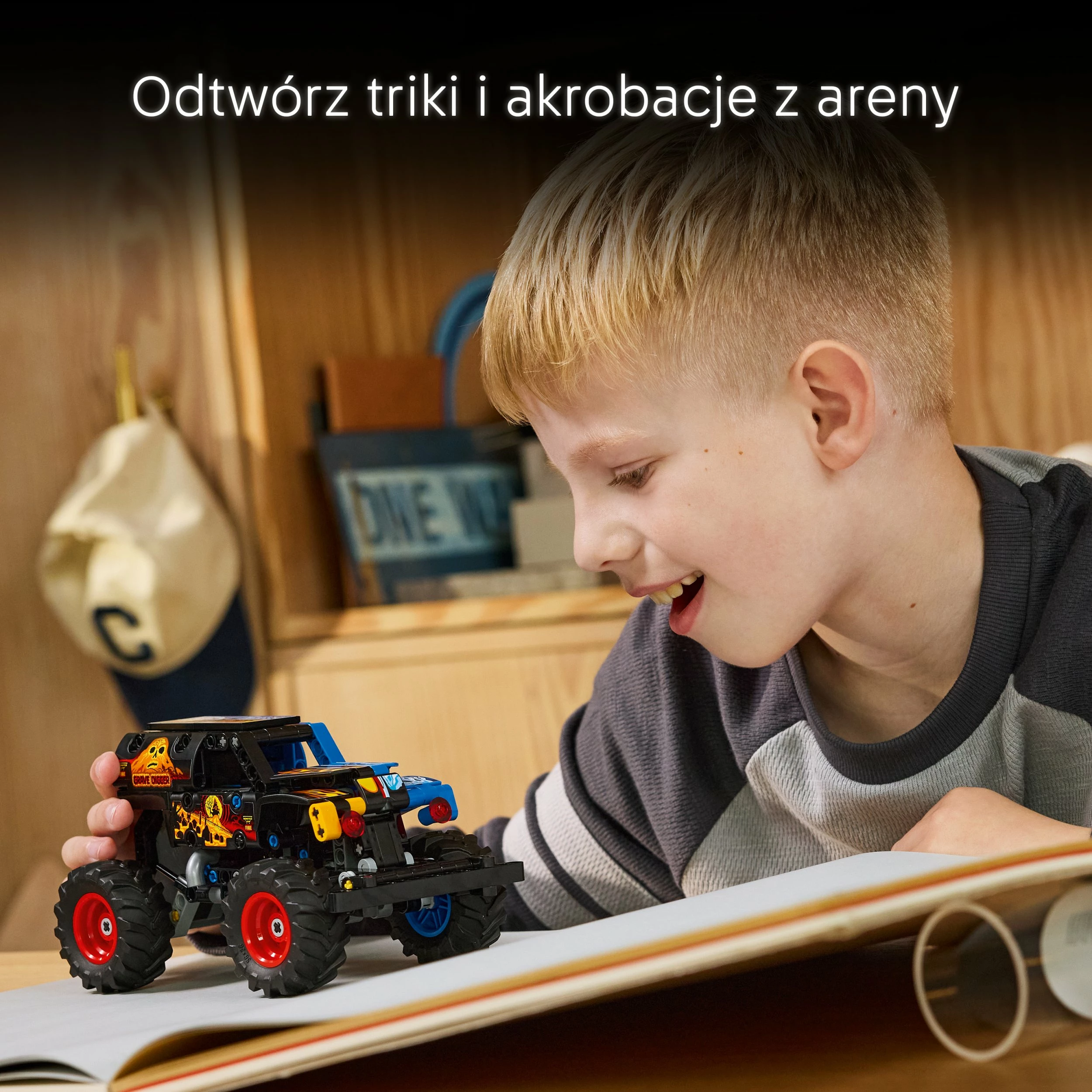 Set ndërtimi LEGO Technic Monster Jam Grave Digger Fire and Ice 42219, 263 copë, pull-back