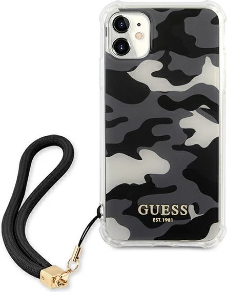 Mbështjellës Guess GUHCN61KSARBK për iPhone 11/XR, Camo Collection, i zi