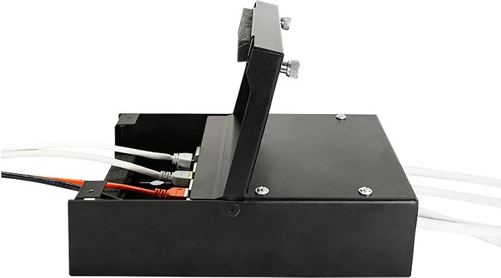 Kuti konsolidimi LogiLink për 4 Keystone Jack, metal, e zezë
