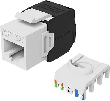 Prizë Keystone rrjeti EQUIP Cat6A RJ45, LSA, PoE, 8 copë, e bardhë