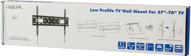 Mbajtës muri për TV LogiLink BP0017, 37-70 inç, VESA, deri 50kg, i zi