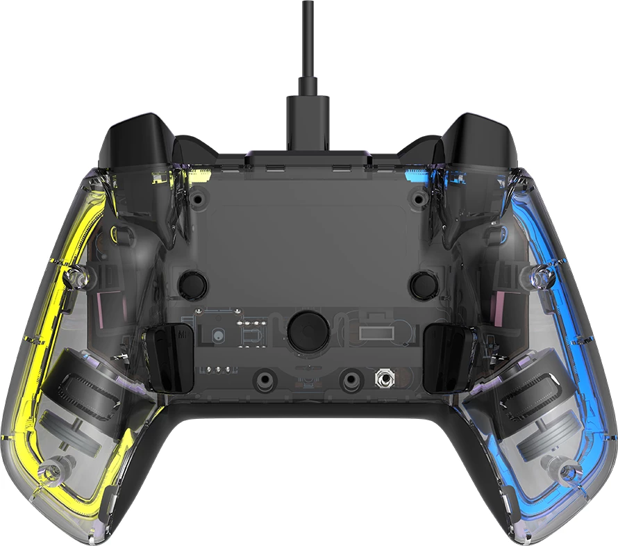 Gamepad CANYON Brighter GP-02, wired USB-C 2 m, RGB, 22 butona, 12 programueshëm, Crystal (transparent)