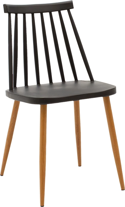 Set tavoline me karrige Aurora-Natali, 5 pjesë, MDF-PP, ngjyrë natyrale e zezë, 80x80x76cm