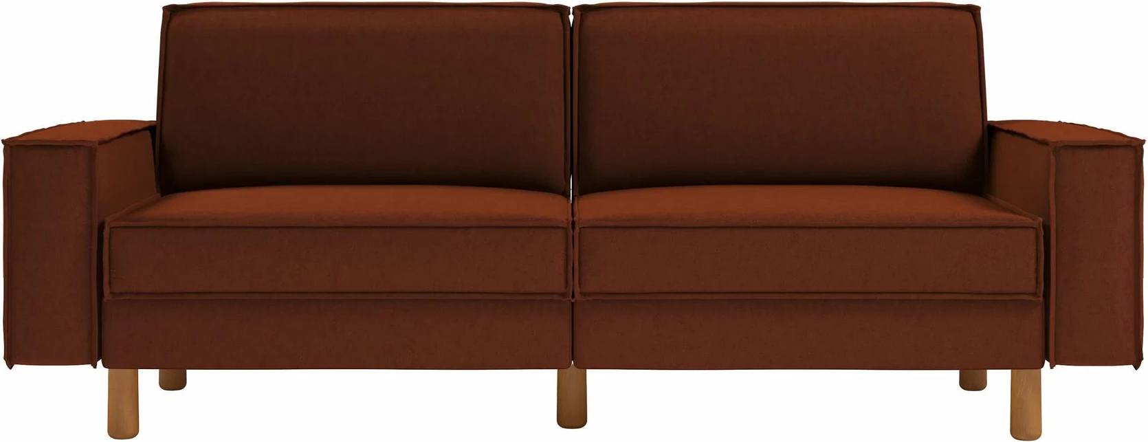 Divan treshe Atelier del Sofa, ngjyrë e kuqe tjegulle, këmbë dru arre, Sparrow 3