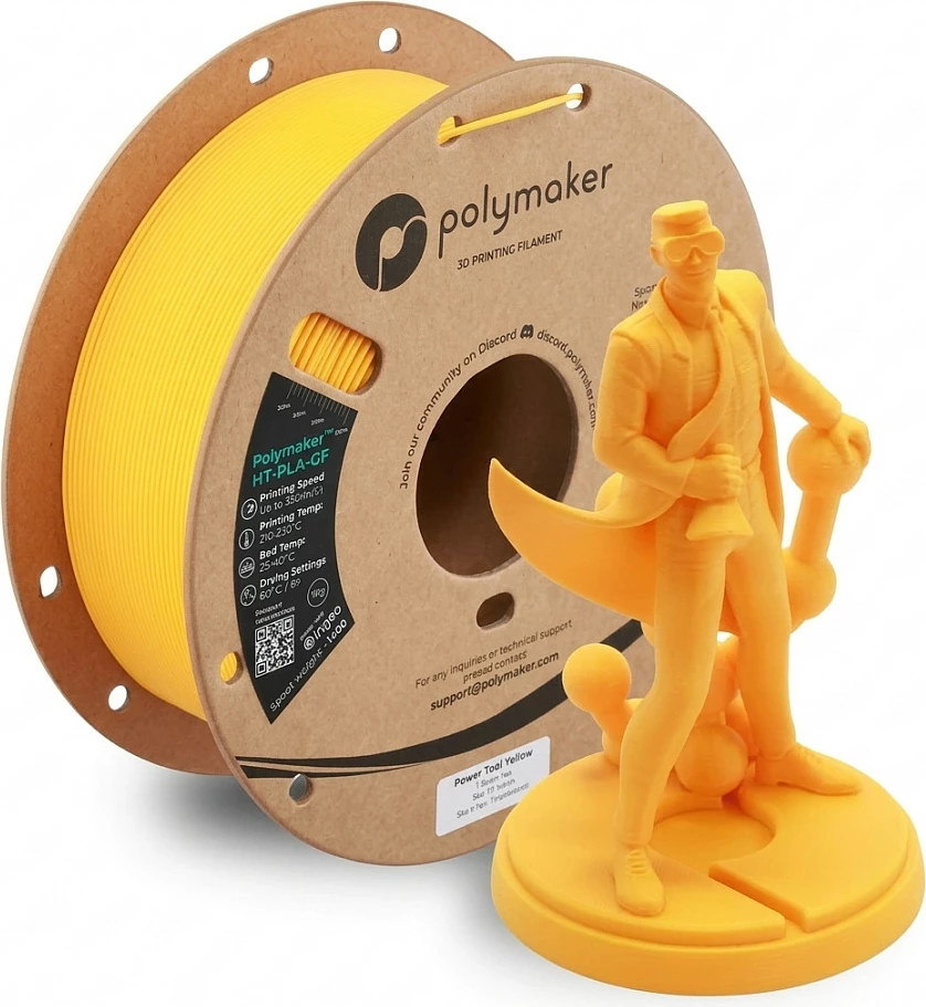 Filament për printer 3D Polymaker HT-PLA-GF, 1.75mm, 1kg, Power Tool Yellow