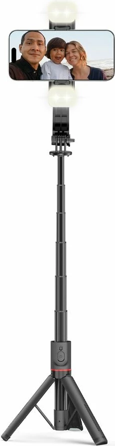 Selfie stick me tripod Tech-Protect L05S me Bluetooth dhe dritë LED, i zi