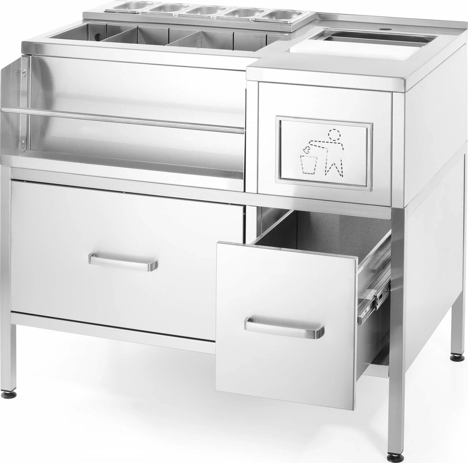 Stacion bar aperitiv, Barmatic Oxygen, çelik inox, argjendtë