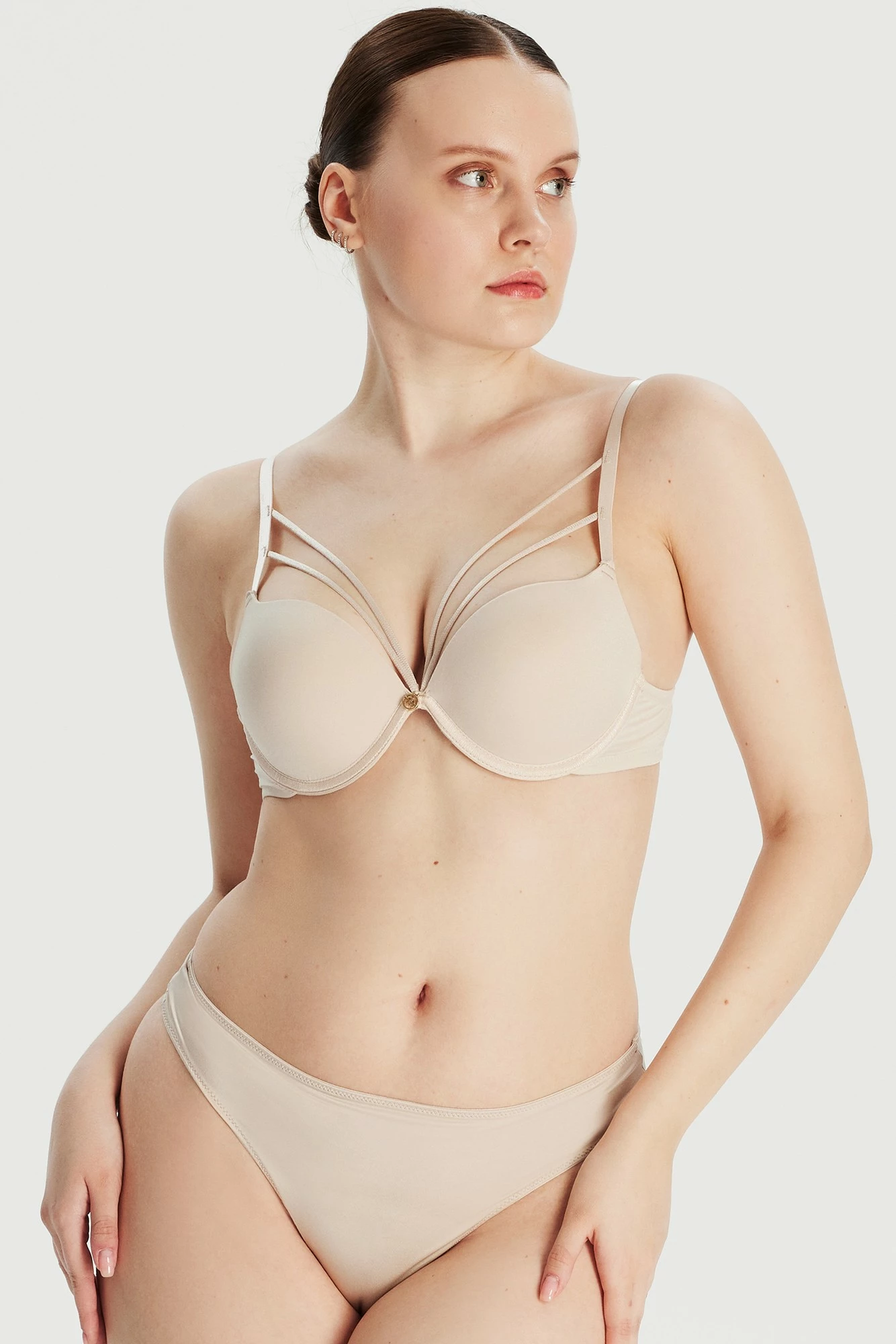 Bra push-up Jumeon, ekstra ngritje, bezhë