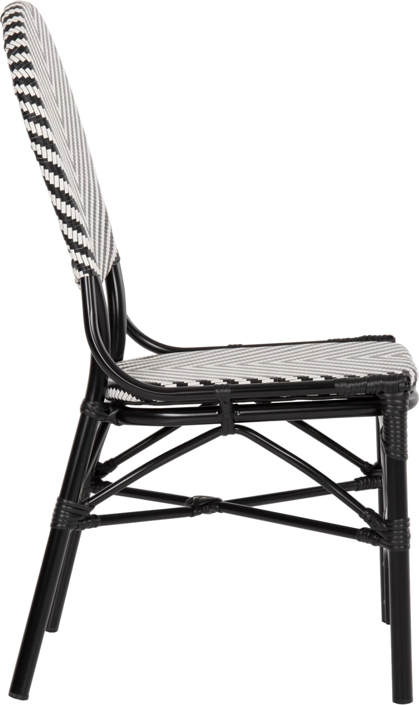 Karrige alumini FH5927.01 me tekstilene bardhë e zi, 46x56x95H cm