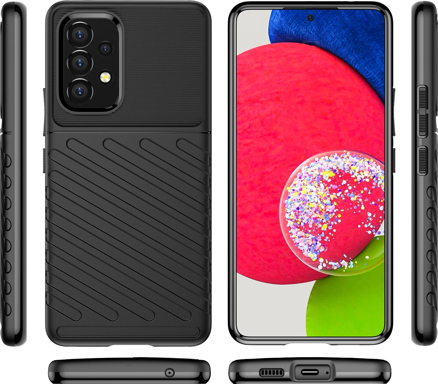 Mbështjellës Hurtel Thunder Case për Samsung Galaxy A53 5G, i zi