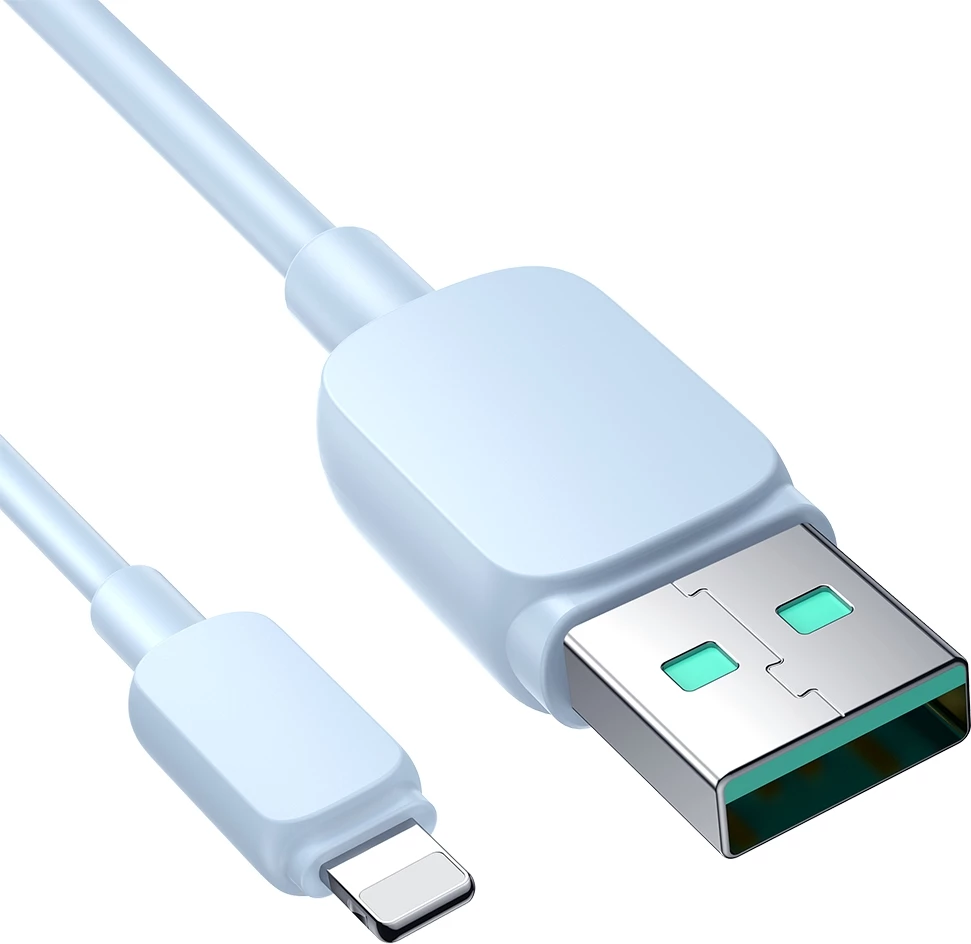 Kabllo Joyroom Multi-Color Series A14 Lightning në USB-A, 1.2m, 2.4A, Kaltër