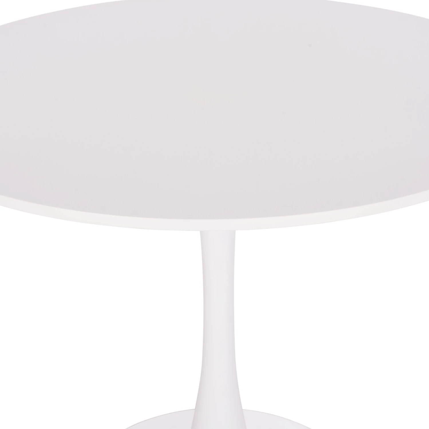 Tavolinë e rrumbullakët për ngrënie, sipërfaqe MDF e bardhë, bazë metalike, BROLIN FH18141.01, 90x73cm