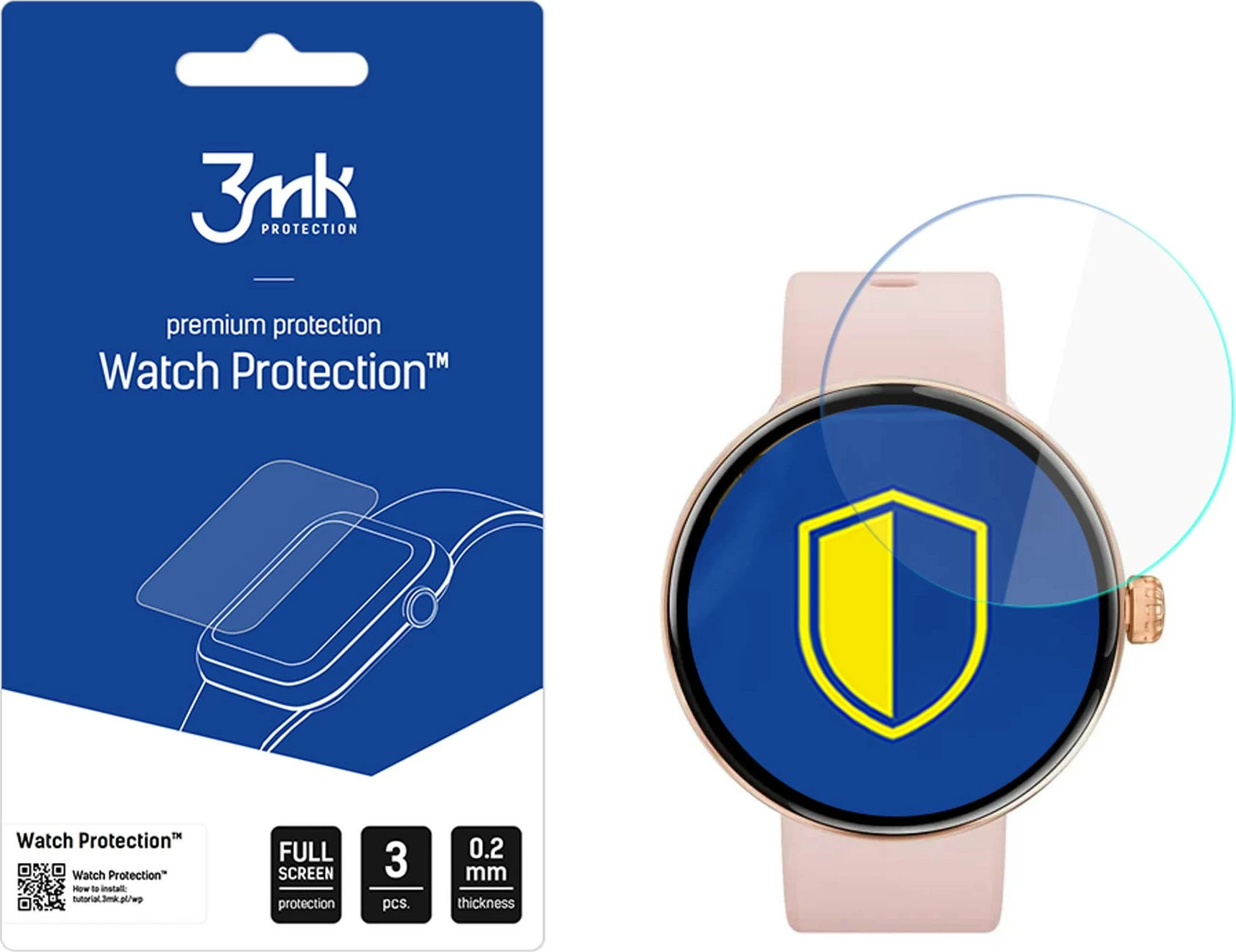 Mbrojtës ekrani për smartwatch 3mk Protection Watch Protection ARC për G 068, set prej 3 copë