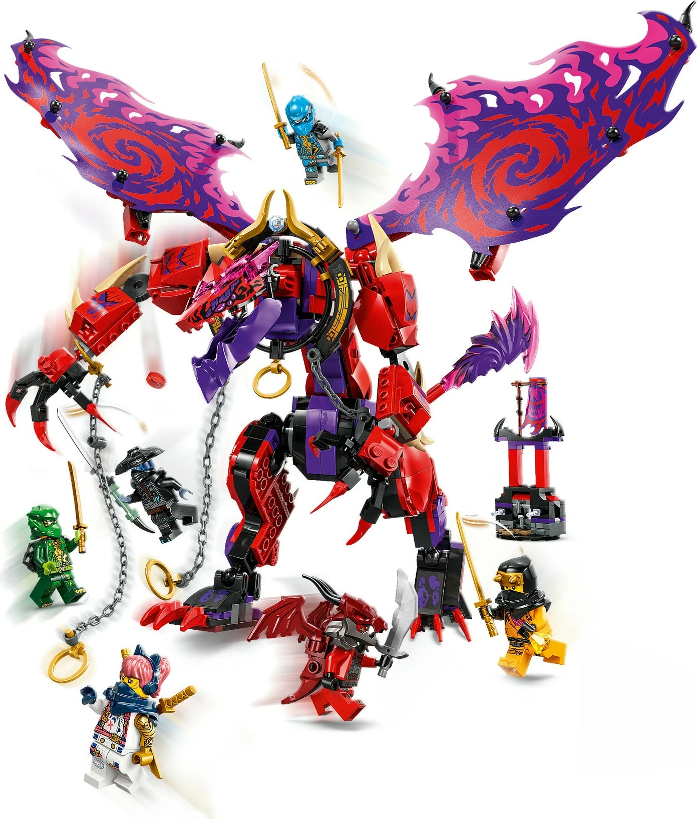 Set LEGO Ninjago 71832 Chaosdrache Donnerzahn, 668 pjesë