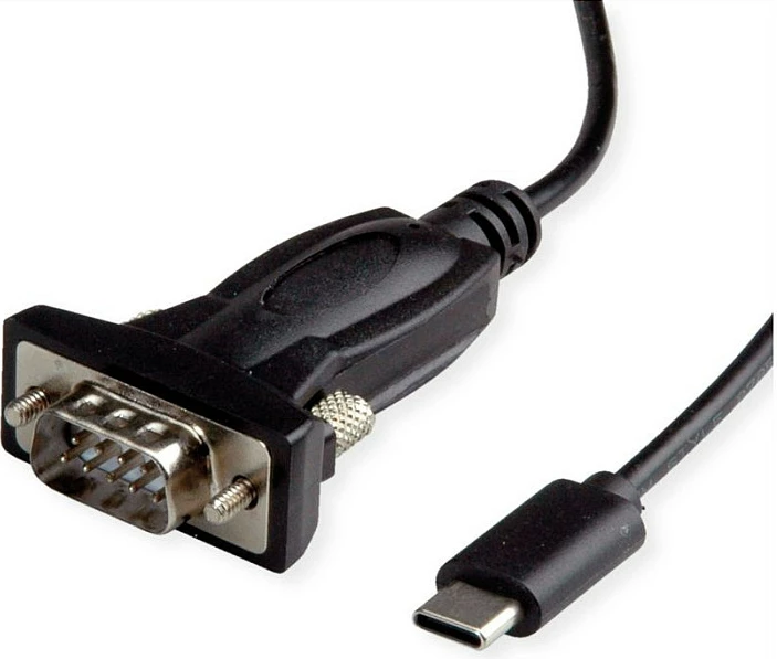 Kabllo konvertuese VALUE USB-C në RS232 (DB9), 1.8 m, e zezë