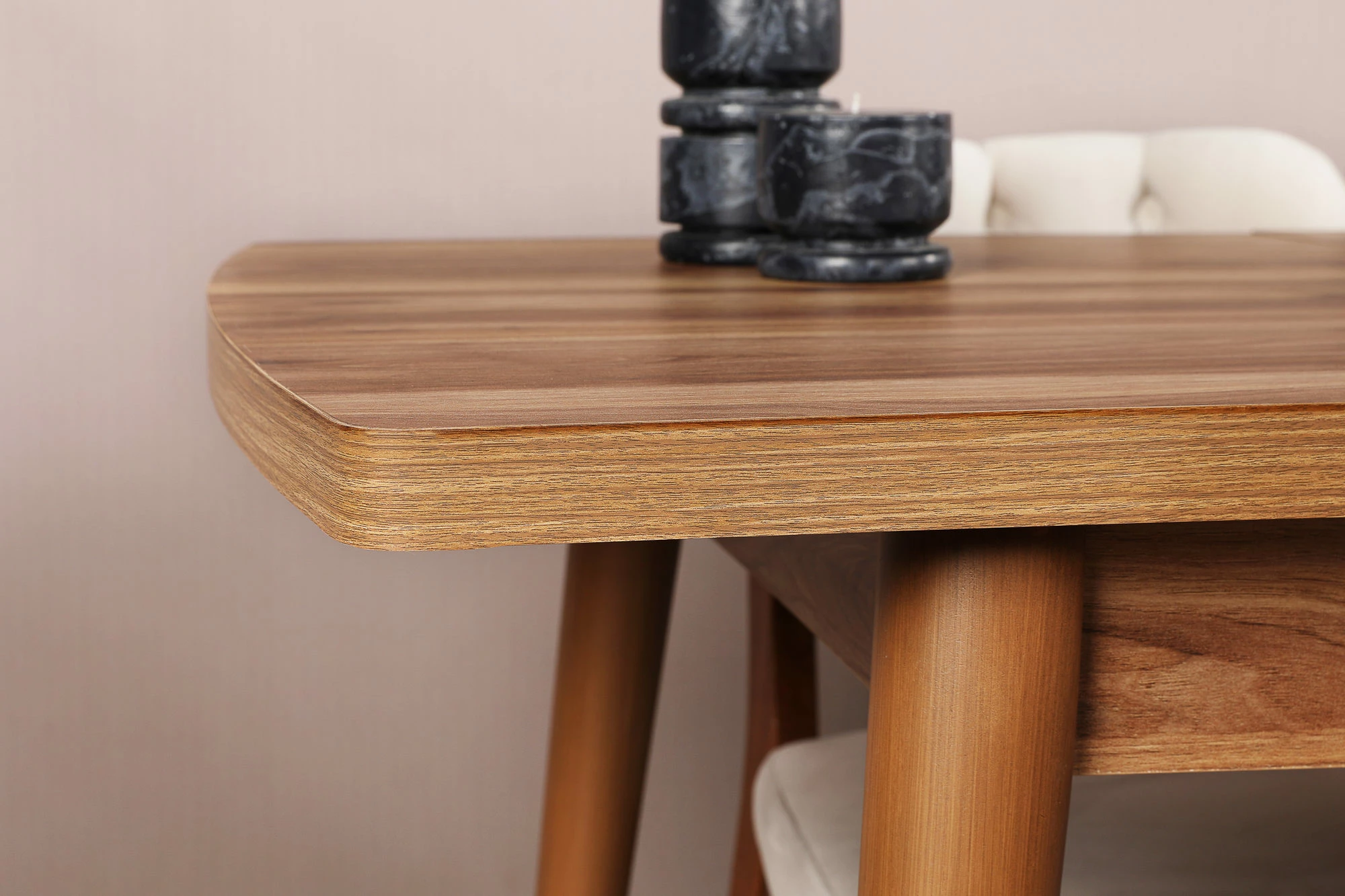 Tavolinë ngrënie me zgjatje, ngjyrë arrë, Inci 1141