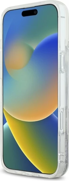 Mbështjellës Karl Lagerfeld Liquid Glitter Karl Head MagSafe për iPhone 16 Plus, Transparent