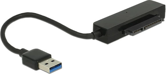 Adapter USB-A në SATA DeLOCK 62742, për HDD/SSD 2.5", 6 Gbit/s, 0.15 m, zi/gri