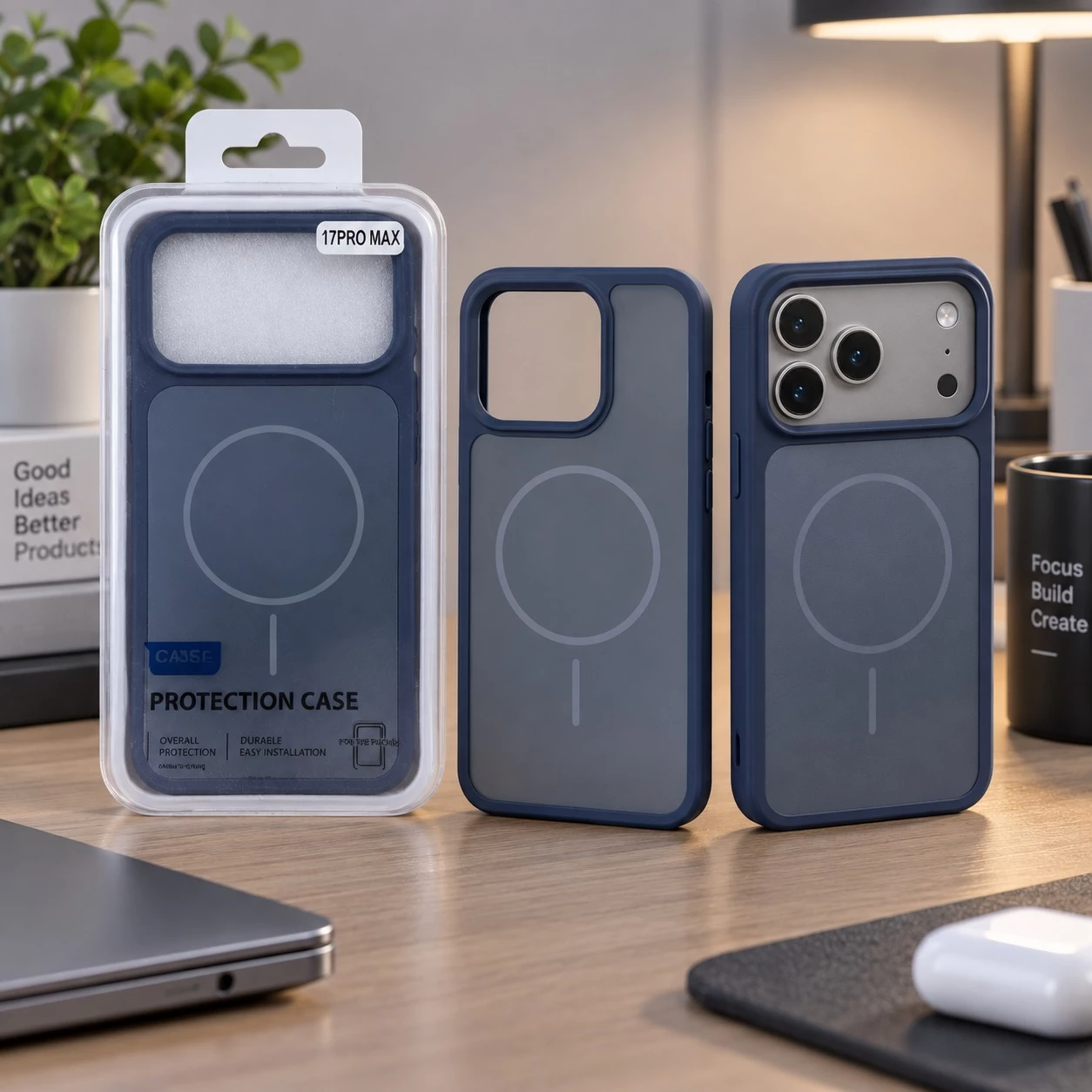 Mbrojtëse për iPhone 17 Pro Max – Blu e Errët