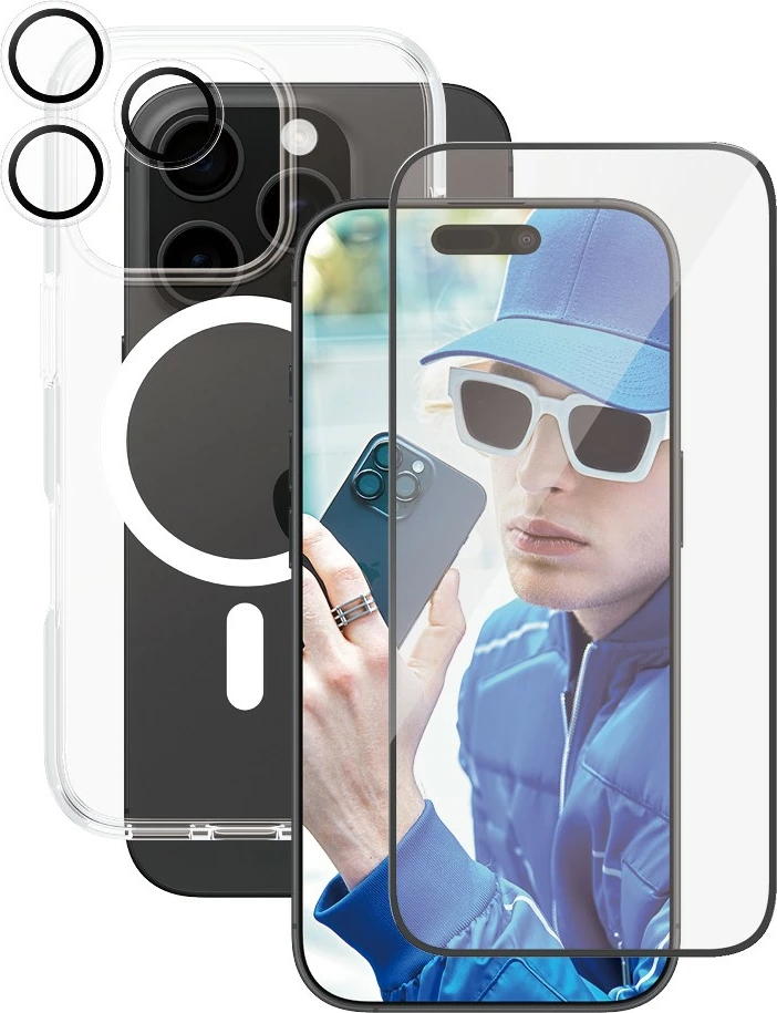 Mbështjellës PanzerGlass CARE Flagship 3-in-1 për iPhone 16 Pro, transparent