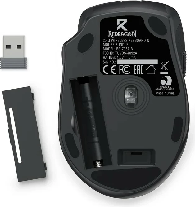 Tastierë me maus Redragon BS-8418, wireless, full-size, ngjyrë e zezë