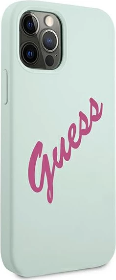 Mbështjellës Guess GUHCP12LLSVSBF për iPhone 12 Pro Max 6.7", silikon, fuchsia/blu