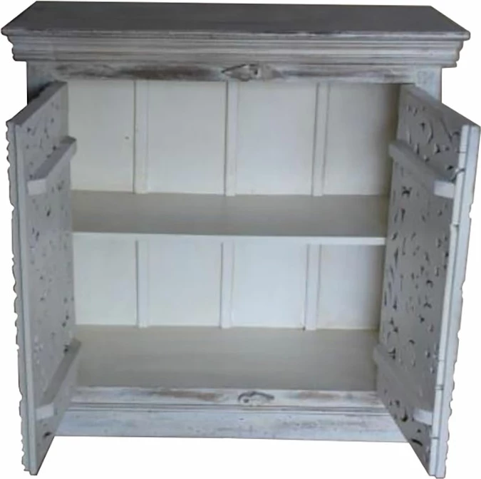 Komodë Kamala me 2 dyer, ngjyrë natyrale decape, 90x40x90