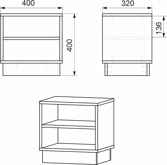 Komodinë Mason sonoma-bardhë 40x32x40cm