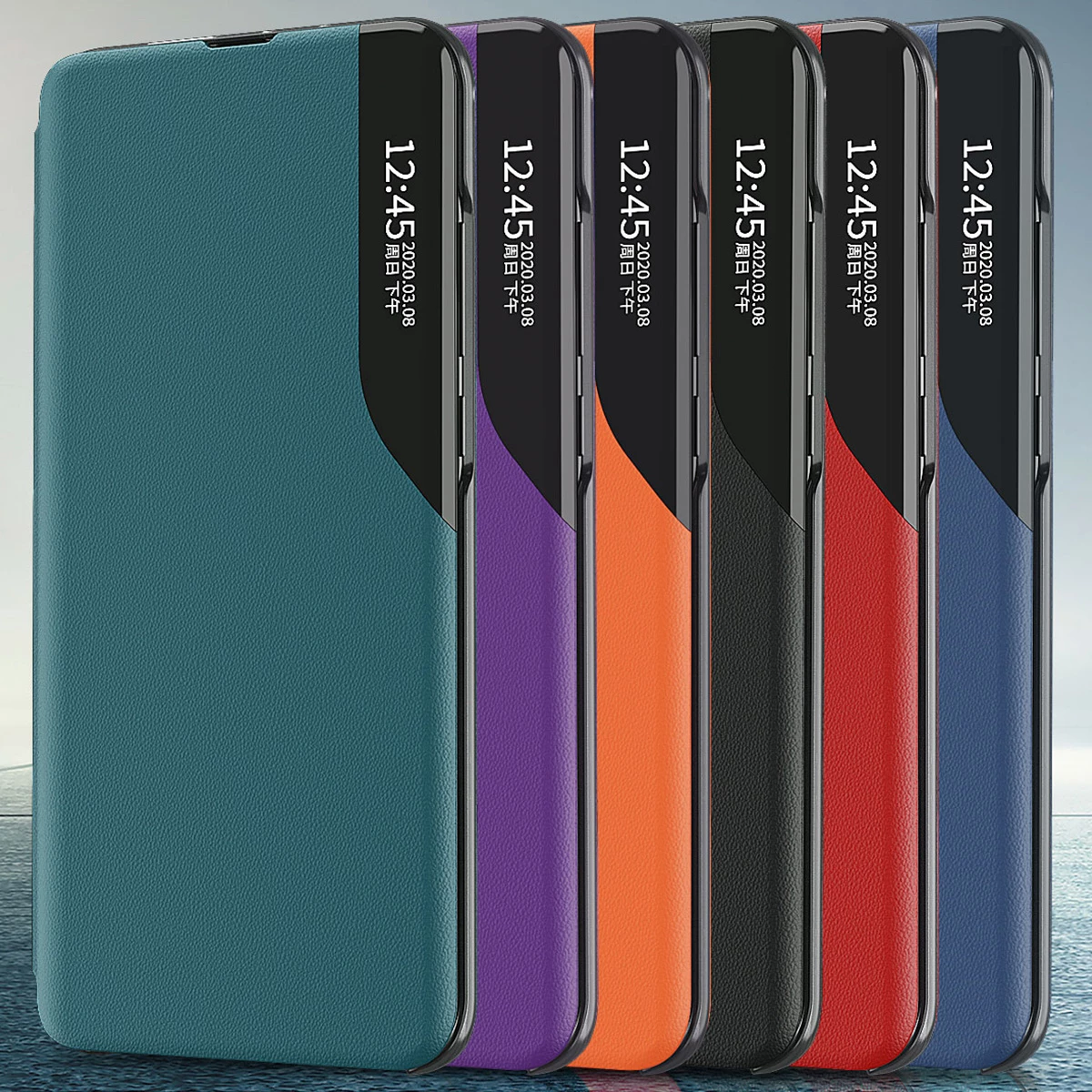 Mbështjellës Hurtel Eco Leather View Case për Samsung Galaxy S23+, i zi