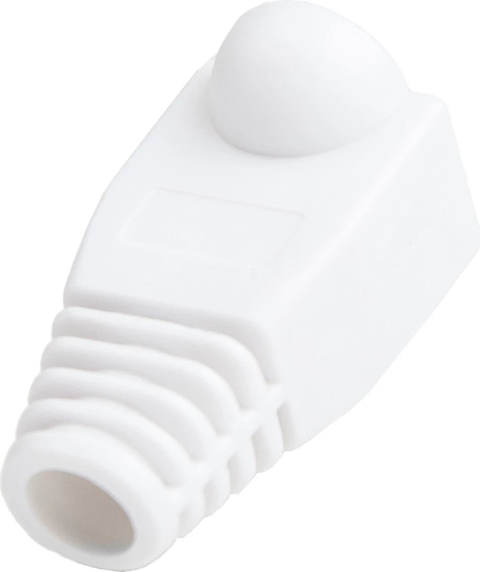 Mbështjellës RJ45 Unitek, 6 mm, 100 copë, e bardhë