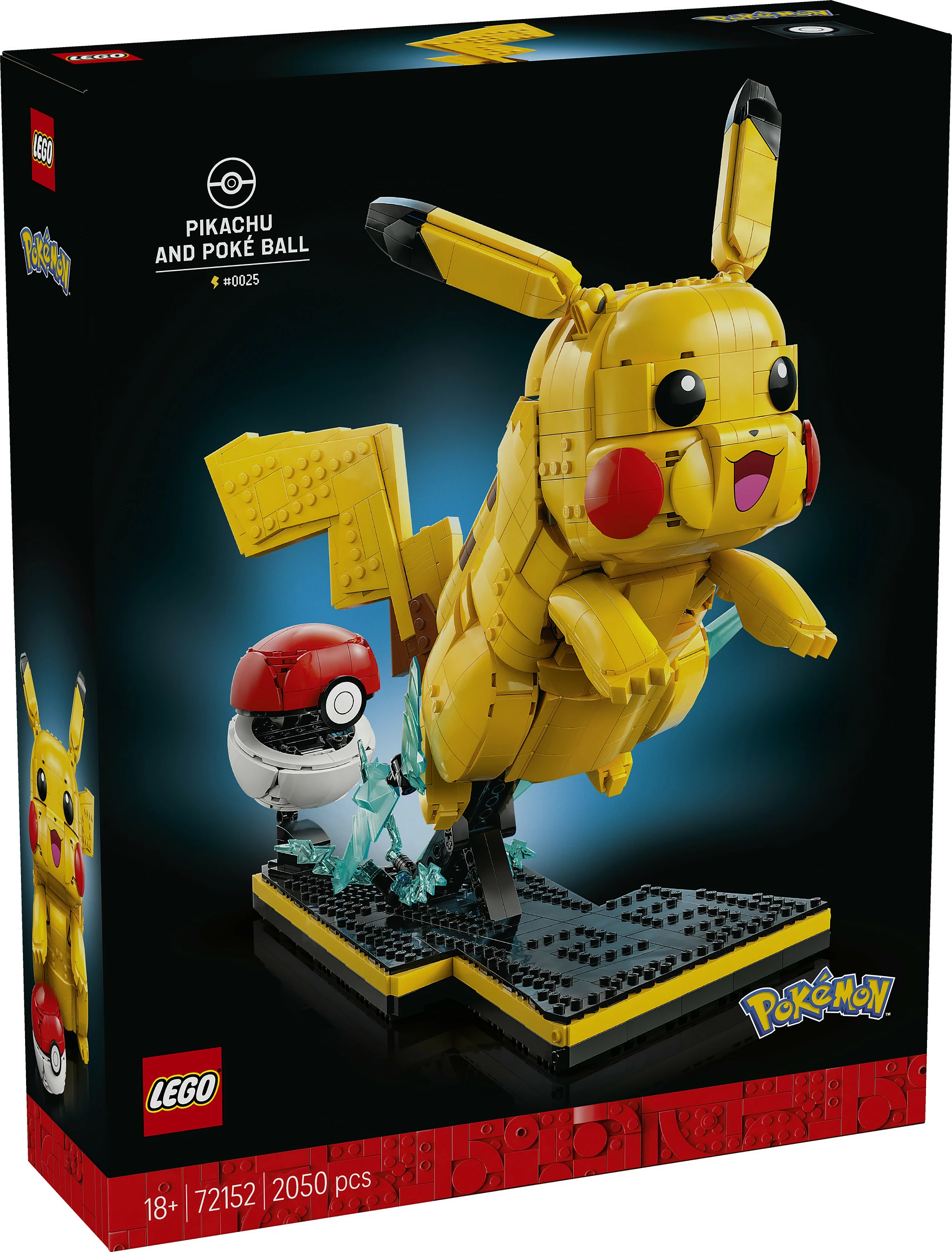 Set ndërtimi LEGO Pokémon Pikachu dhe Poké Ball 72152, 2050 copë, multikolor