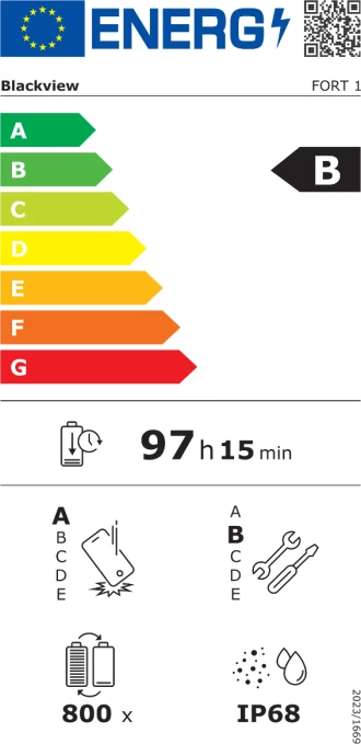 Celular rugged BLACKVIEW FORT 1 4GB/128GB, 6.56\" 90Hz, 10000mAh, portokalli