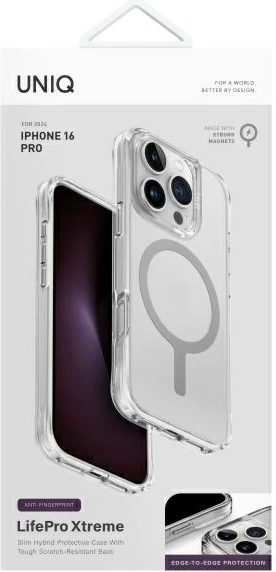 Mbështjellës UNIQ LifePro Xtreme Magclick për iPhone 16 Pro, Transparent