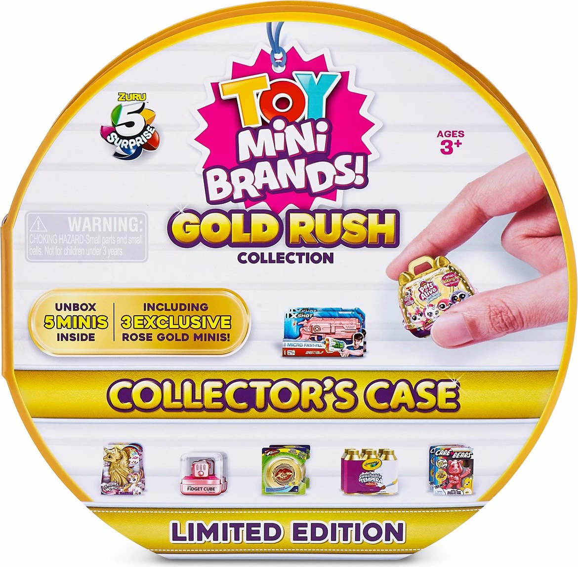 5 Surprise Toy Mini Brands - Gold Rush Collector's Case with 5 Surprises