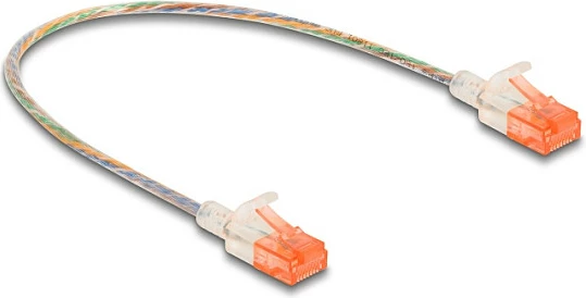 Kabllo rrjeti DeLOCK RJ45 Cat6A Slim 0.3m, 10Gbps, transparente