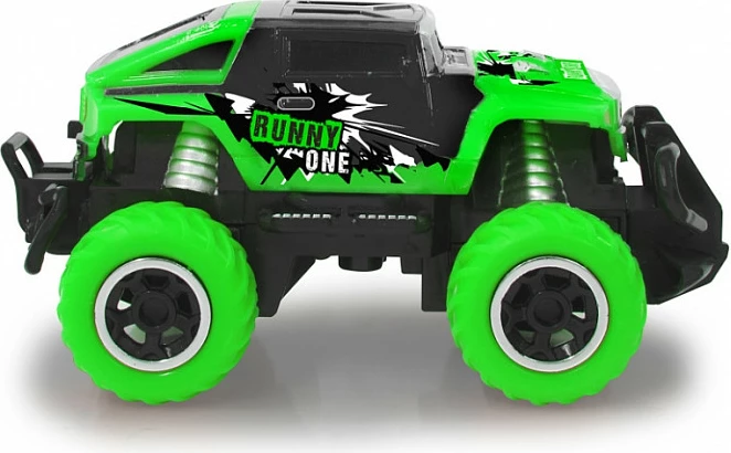 Monster truck me telekomandë Jamara Runny One, 1:43, 27 MHz, NiMH 2400 mAh, drita, i gjelbër