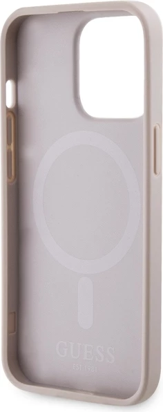 Mbështjellës Guess GUHMP13LP4RPSP për iPhone 13 Pro/13 6.1", 4G Printed Stripes MagSafe, Rozë