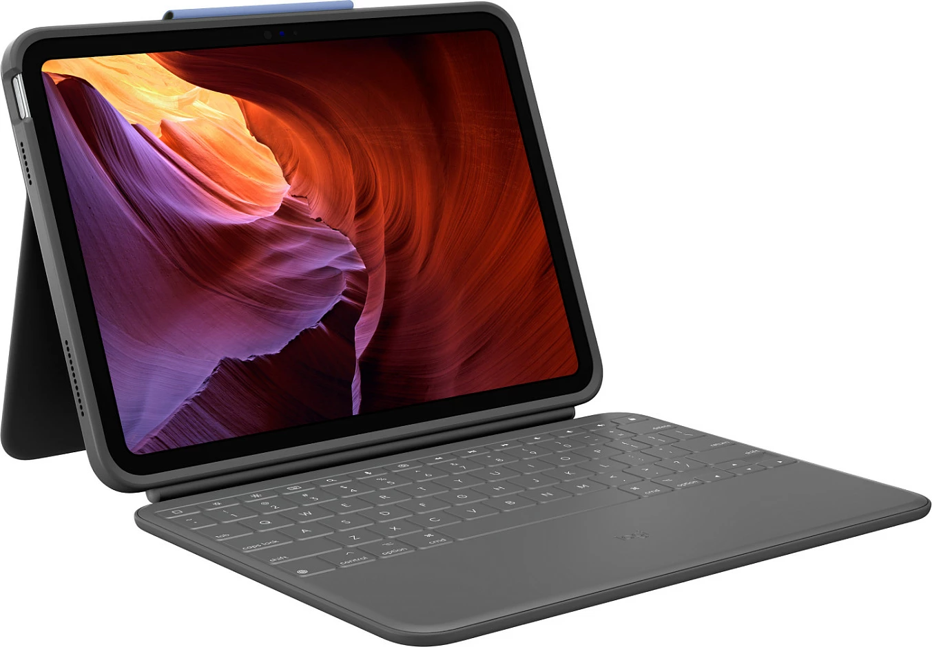 Mbështjellës me tastierë Logitech Rugged Folio për iPad 10th Gen, Smart Connector, QWERTZ (Swiss), Graphite