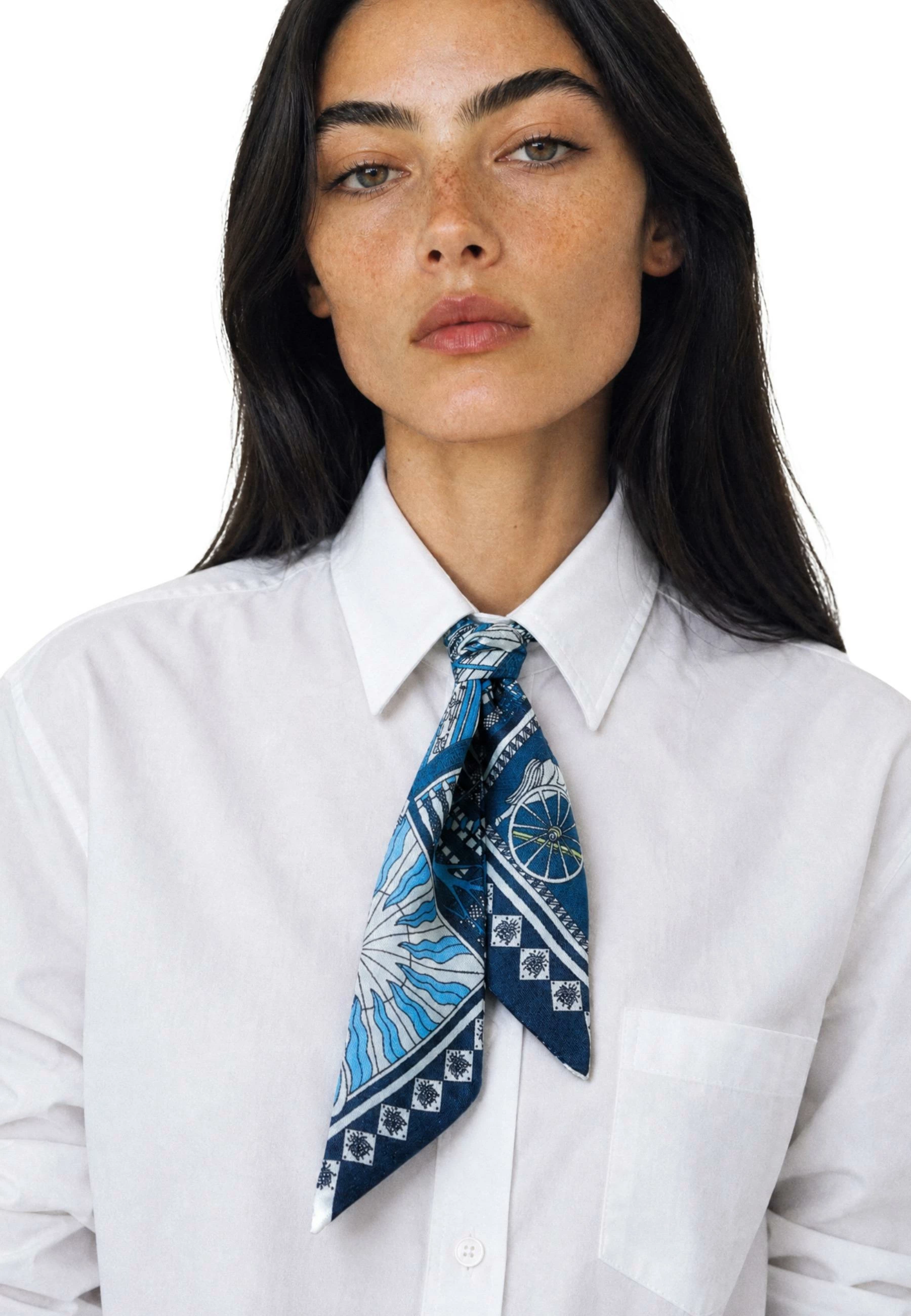 Fular për femra I am Foulard Floreale, ngjyrë ulliri