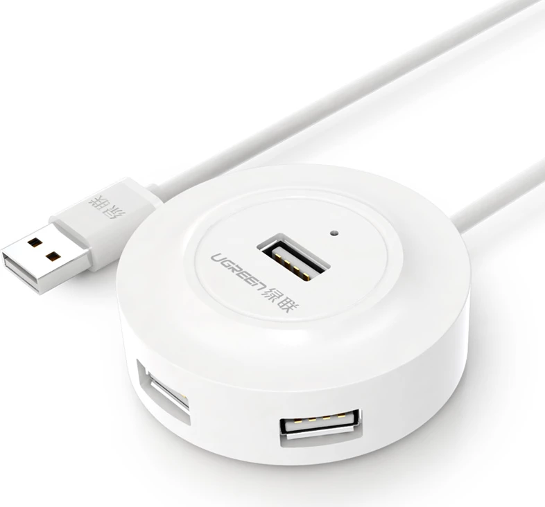 HUB USB Ugreen CR106, 4x USB-A, 480Mbps, 1m, Bardhë