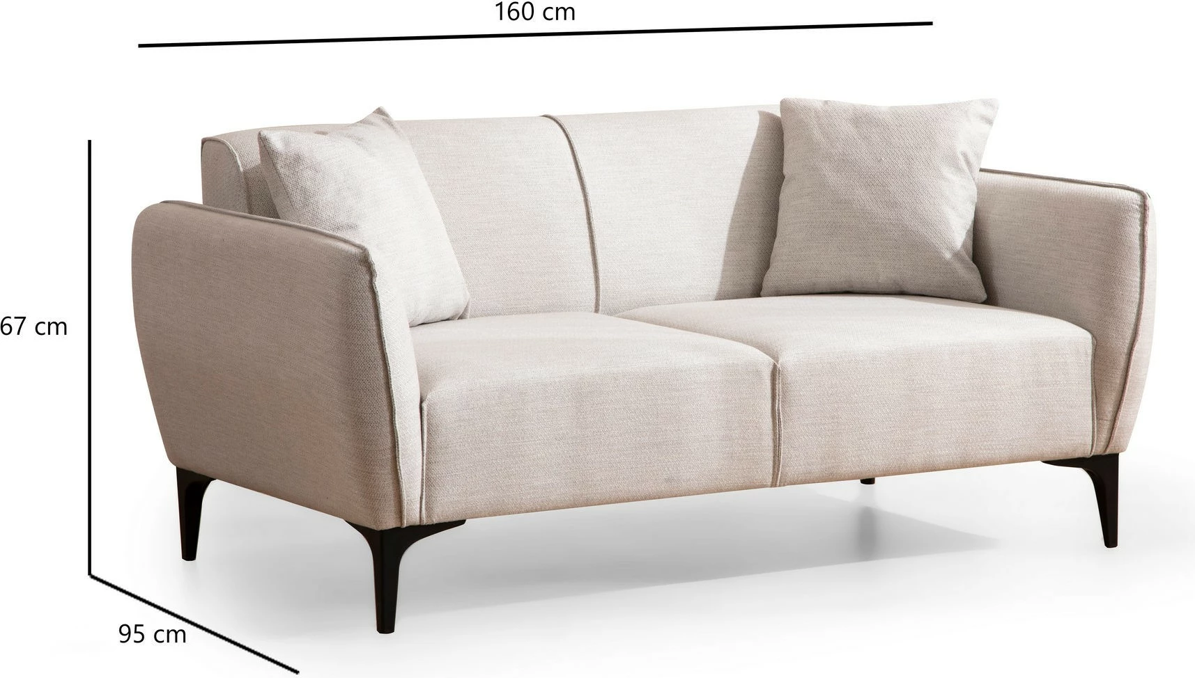 Divan dy vendësh Atelier del Sofa, Belissimo, ngjyrë e bardhë e lehtë