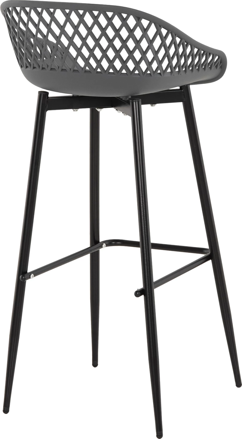 Karrige për bar AVAYA FH8686.20, polipropilen gri, këmbë metalike të zeza, 46x48x99H cm