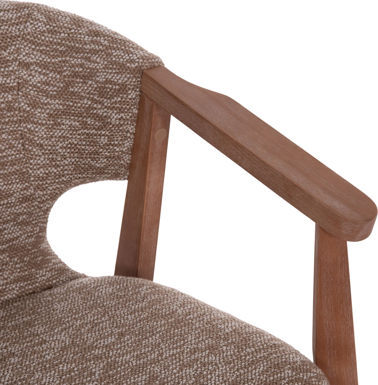 Karrige me mbështetëse për ngrënie YEGER, dru ahu, ngjyrë e bardhë e lehtë-kafe, FH9995.03, 59x58x78cm