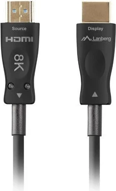 Kabllo HDMI LANBERG v2.1, 80m, 8K 30Hz, optik, e zezë