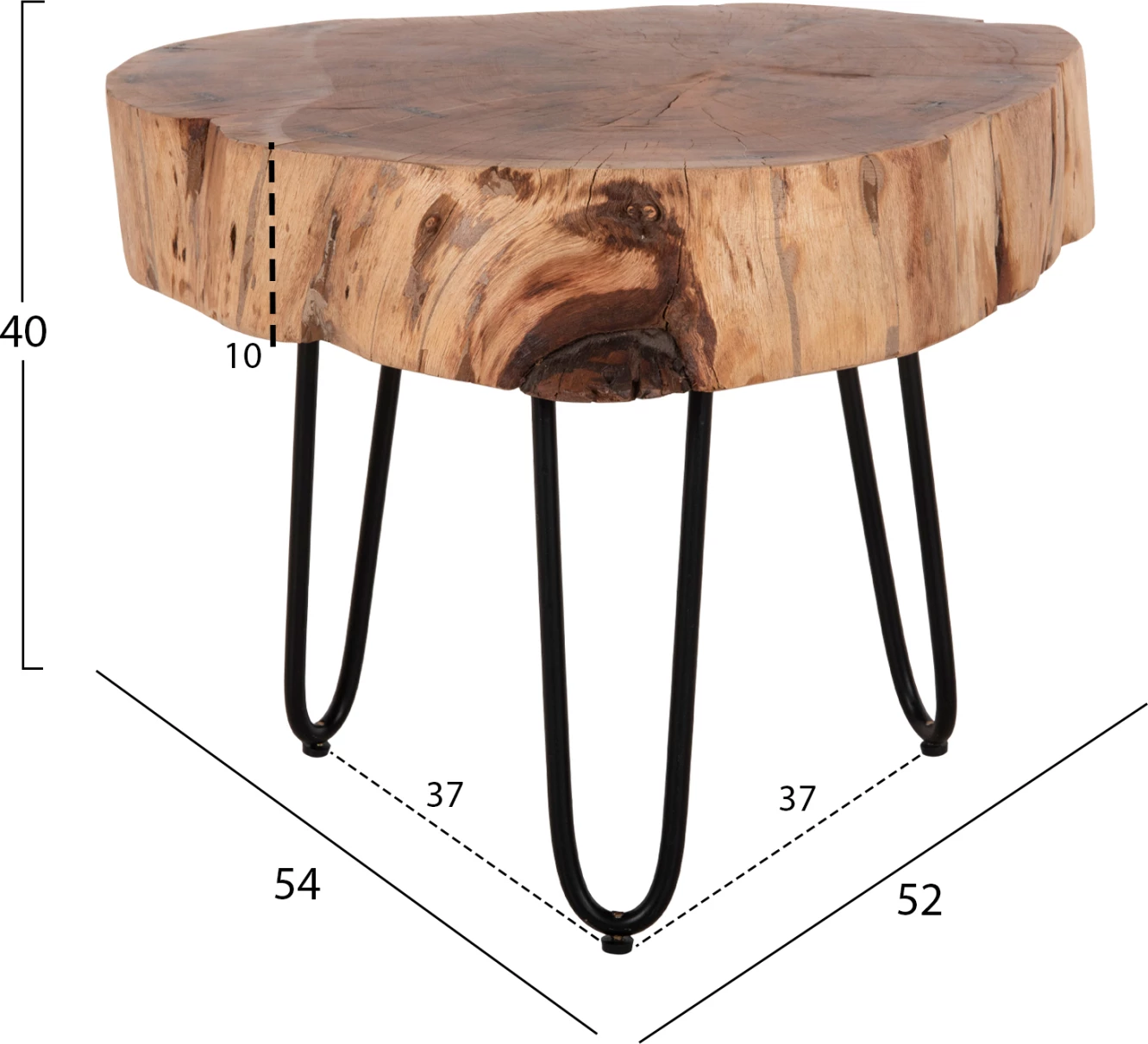 Tavolinë kafeje prej druri akacie masiv, FH8779.11, 60x60x40cm